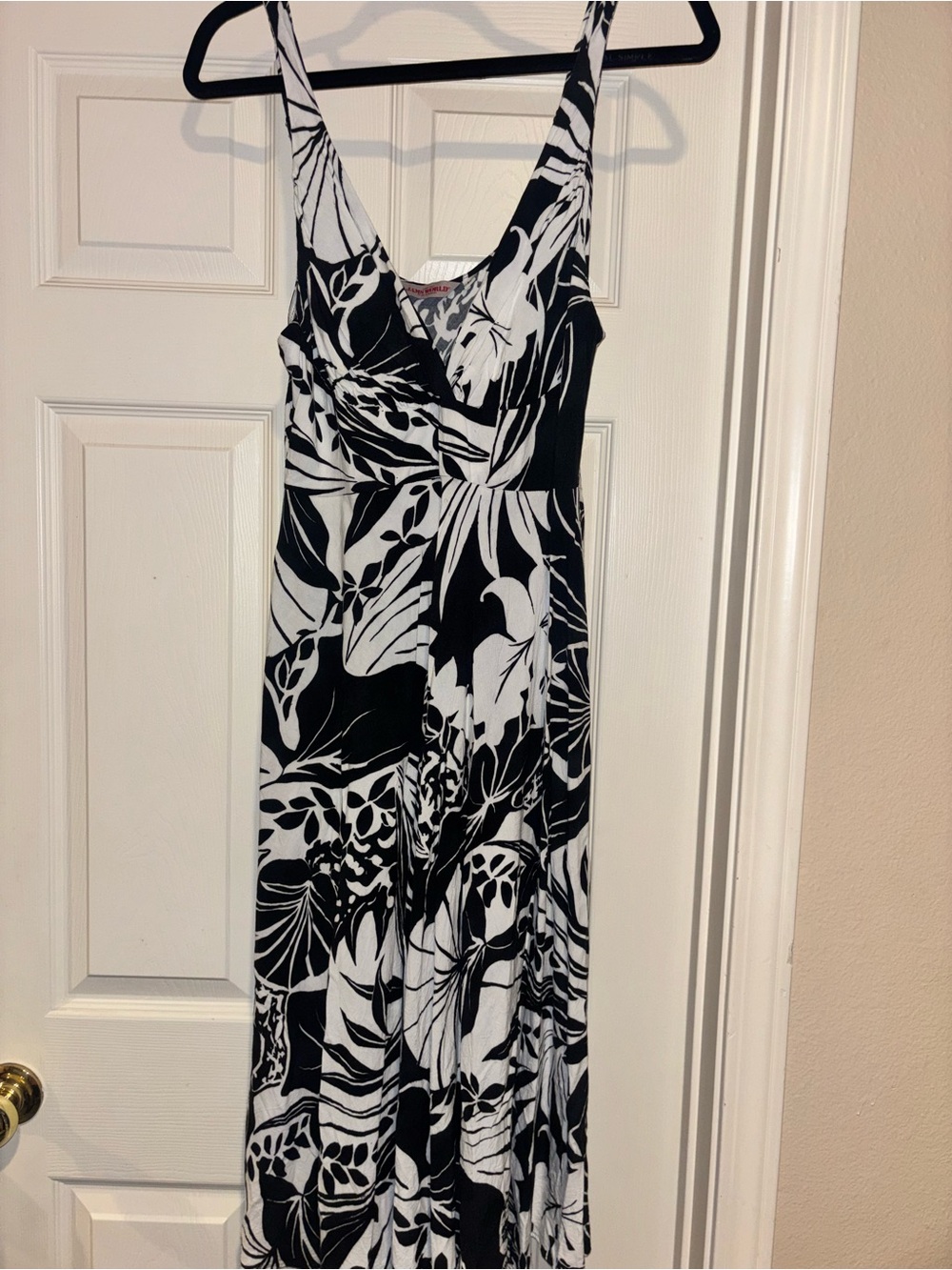 Jams World L Black & White Floral summer Dress lightweight